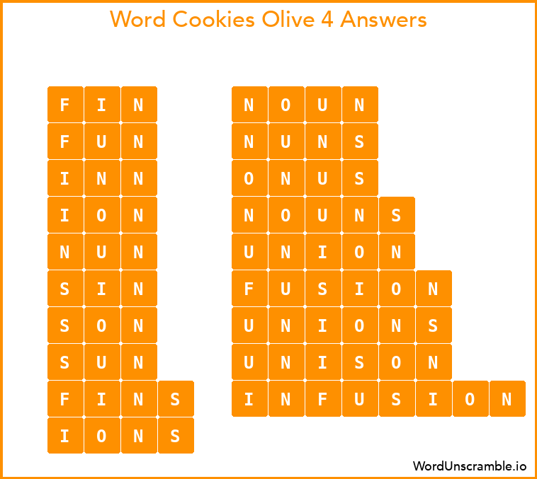 Word Cookies Olive 4 Answers