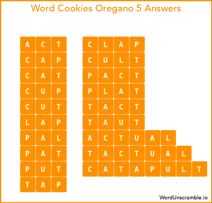 Word Cookies Oregano 5 Answers