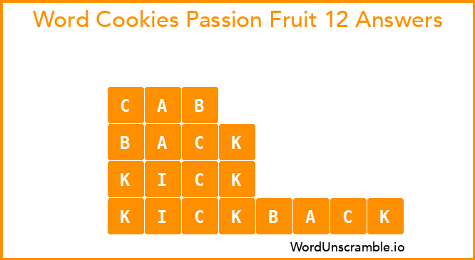 Word Cookies Passion Fruit 12 Answers