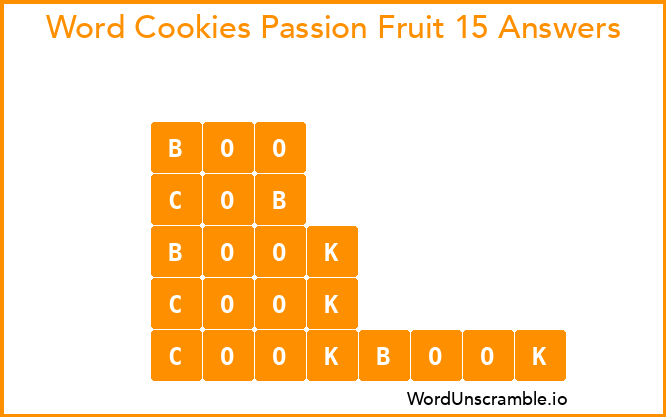 Word Cookies Passion Fruit 15 Answers