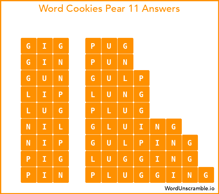 Word Cookies Pear 11 Answers