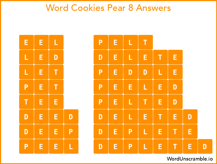 Word Cookies Pear 8 Answers