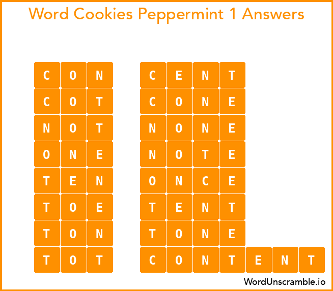 Word Cookies Peppermint 1 Answers
