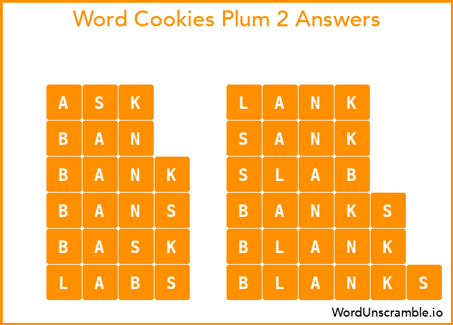 Word Cookies Plum 2 Answers