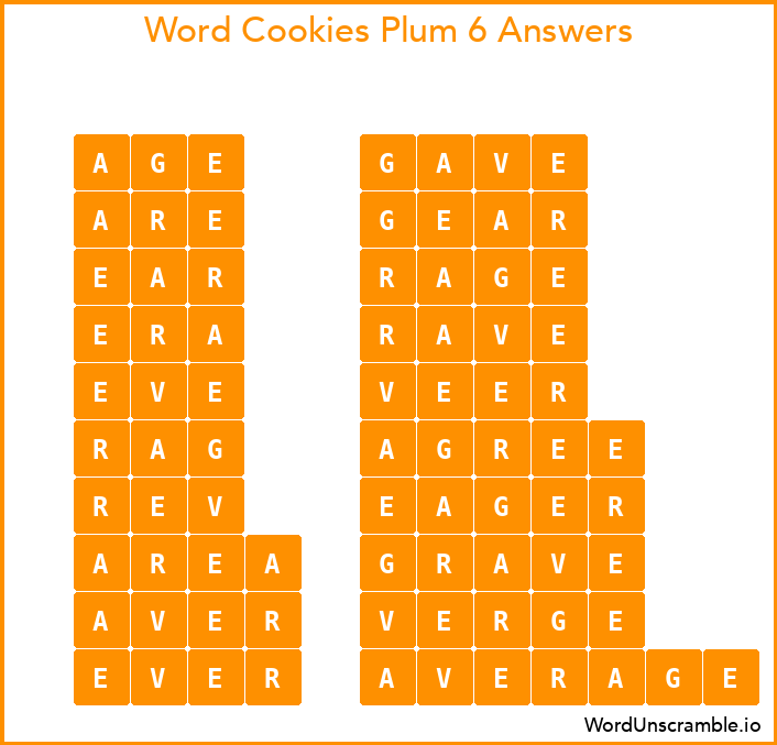 Word Cookies Plum 6 Answers