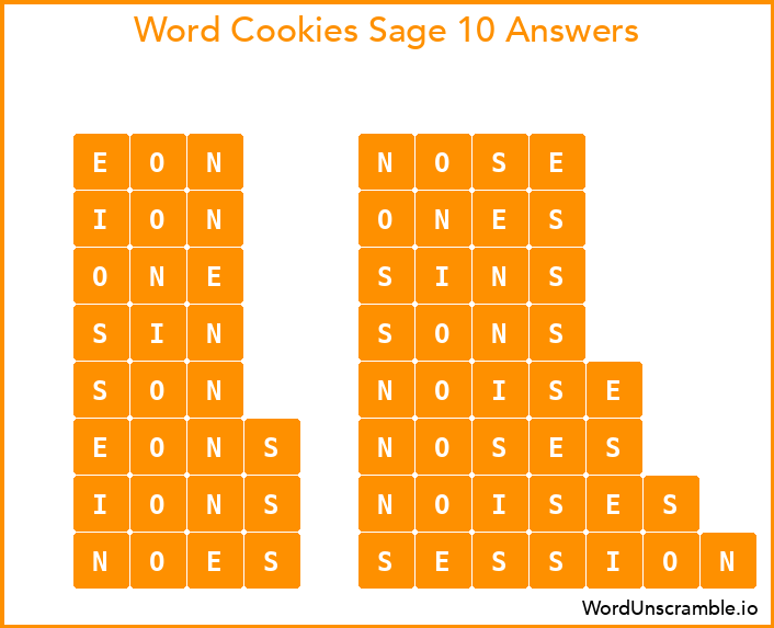 Word Cookies Sage 10 Answers