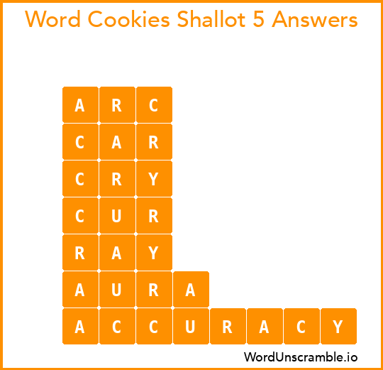 Word Cookies Shallot 5 Answers