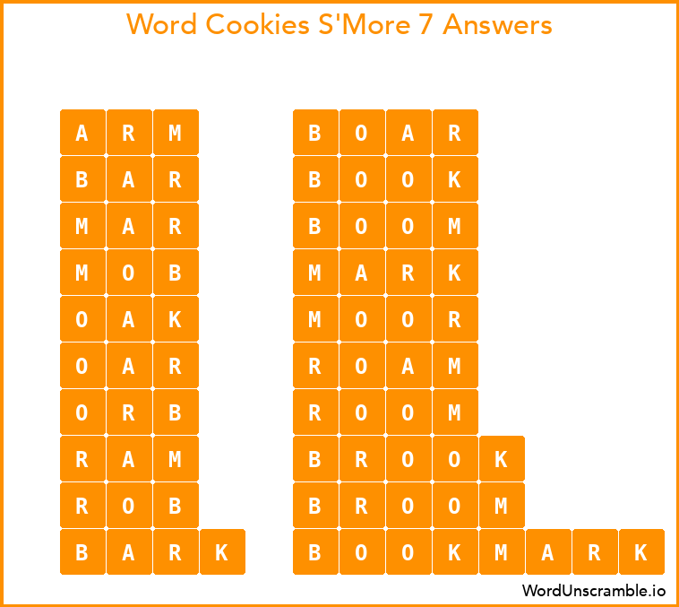 Word Cookies S'More 7 Answers