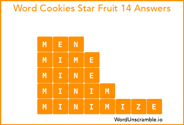 Word Cookies Star Fruit 14 Answers