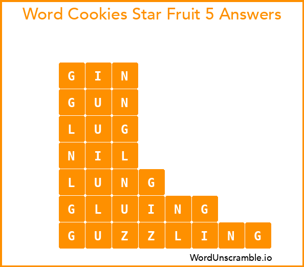 Word Cookies Star Fruit 5 Answers
