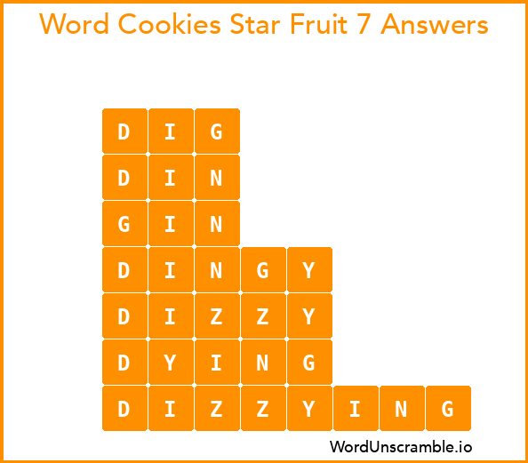 Word Cookies Star Fruit 7 Answers