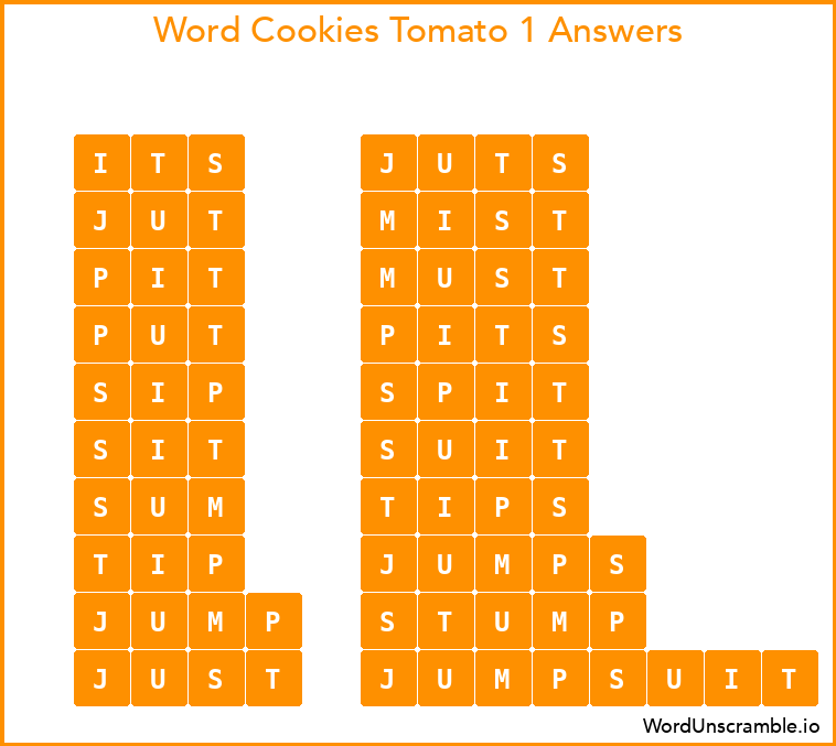 Word Cookies Tomato 1 Answers