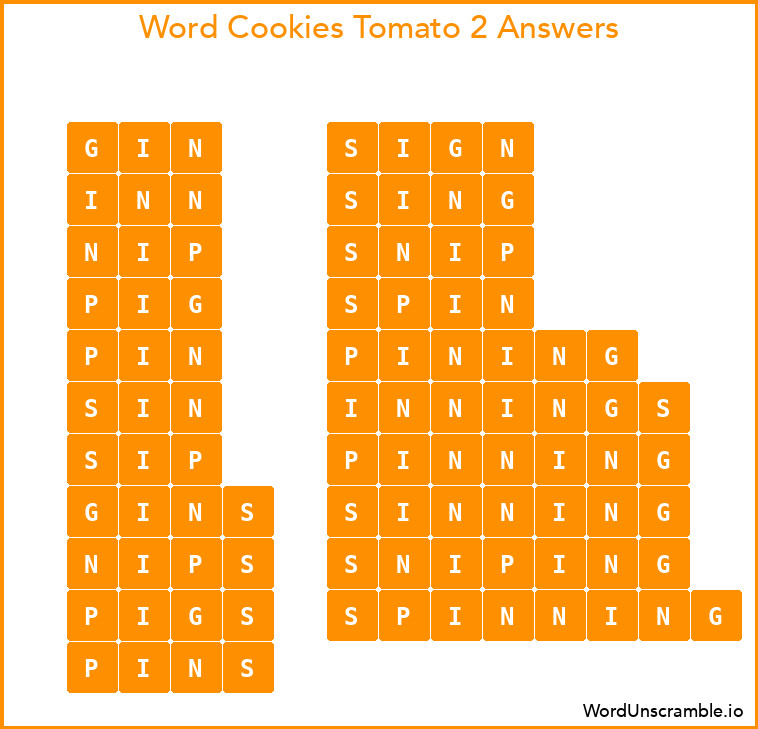 Word Cookies Tomato 2 Answers
