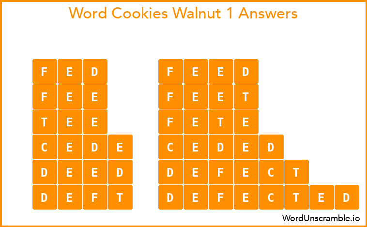 Word Cookies Walnut 1 Answers