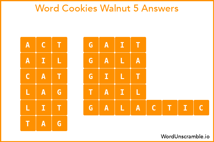 Word Cookies Walnut 5 Answers