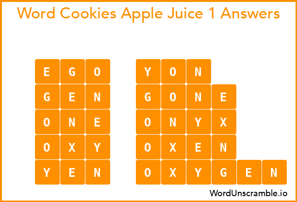 Word Cookies Apple Juice 1 Answers