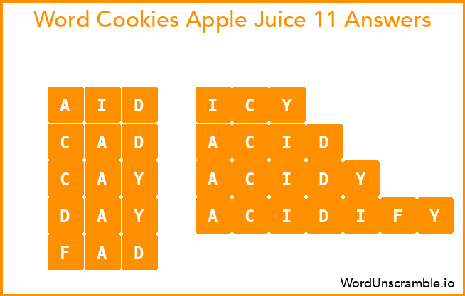 Word Cookies Apple Juice 11 Answers