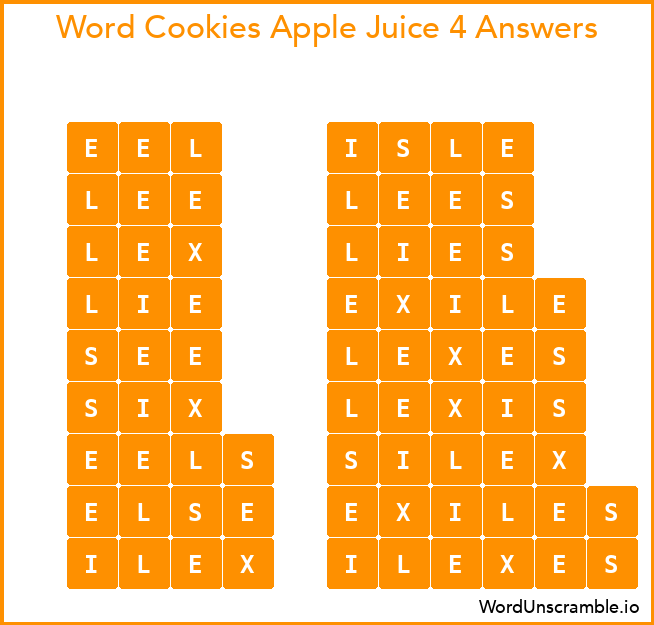 Word Cookies Apple Juice 4 Answers