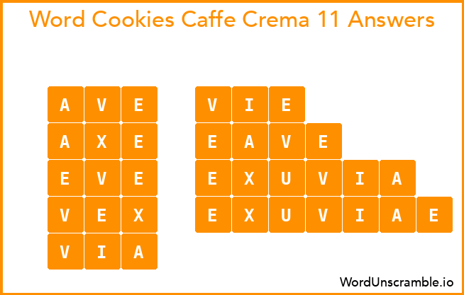 Word Cookies Caffe Crema 11 Answers