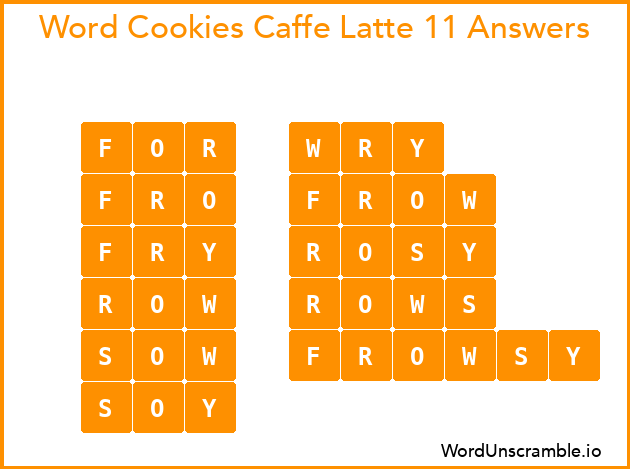 Word Cookies Caffe Latte 11 Answers