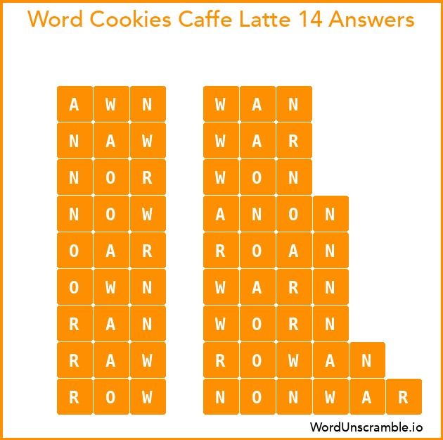 Word Cookies Caffe Latte 14 Answers