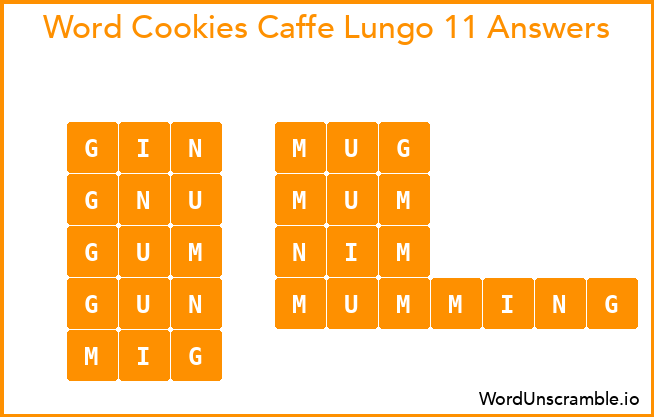 Word Cookies Caffe Lungo 11 Answers