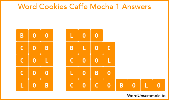 Word Cookies Caffe Mocha 1 Answers