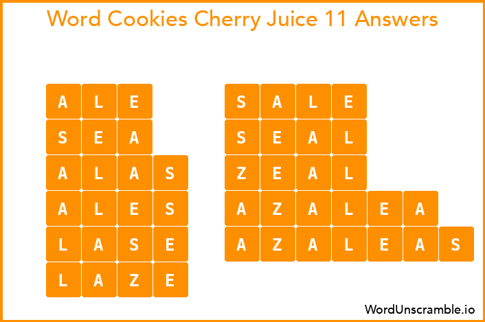 Word Cookies Cherry Juice 11 Answers