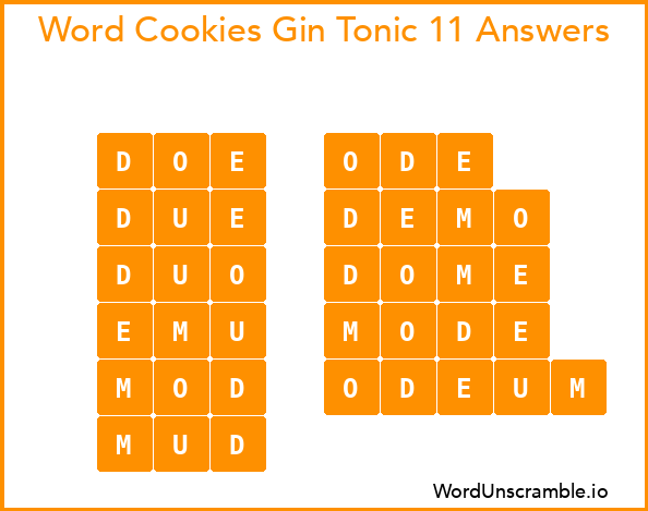 Word Cookies Gin Tonic 11 Answers