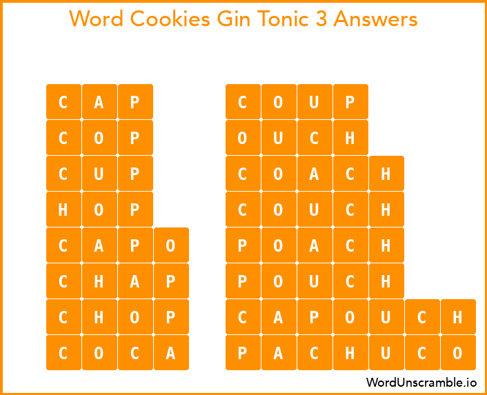 Word Cookies Gin Tonic 3 Answers