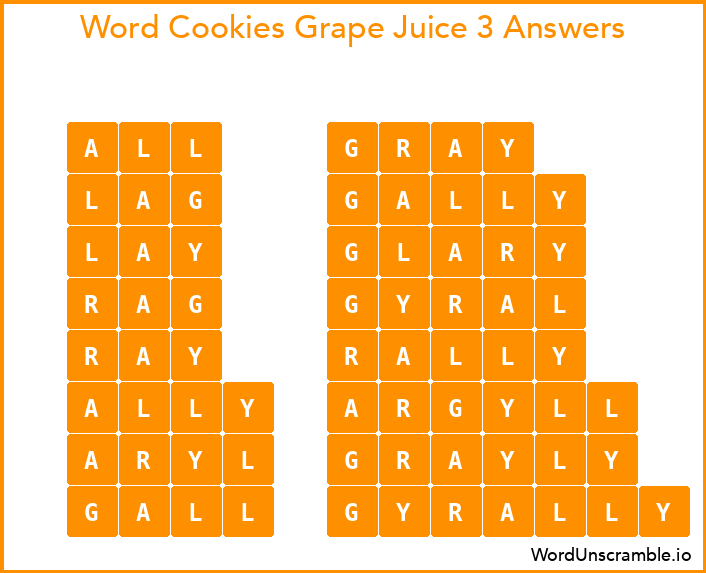 Word Cookies Grape Juice 3 Answers