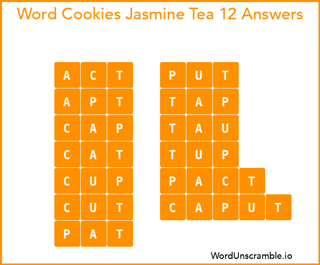 Word Cookies Jasmine Tea 12 Answers