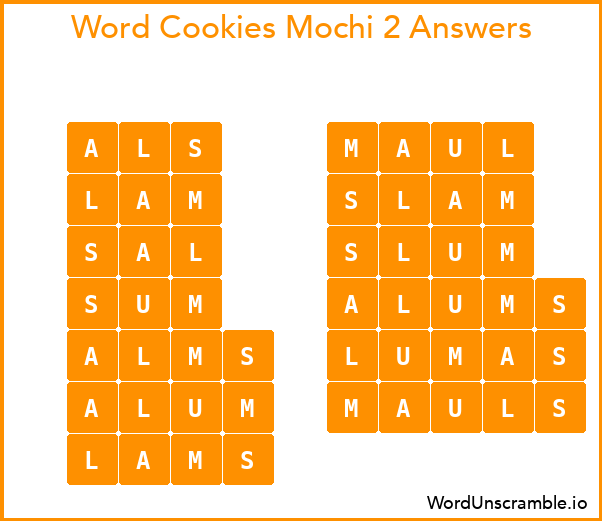 Word Cookies Mochi 2 Answers