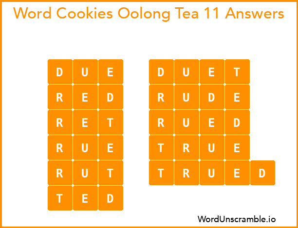 Word Cookies Oolong Tea 11 Answers