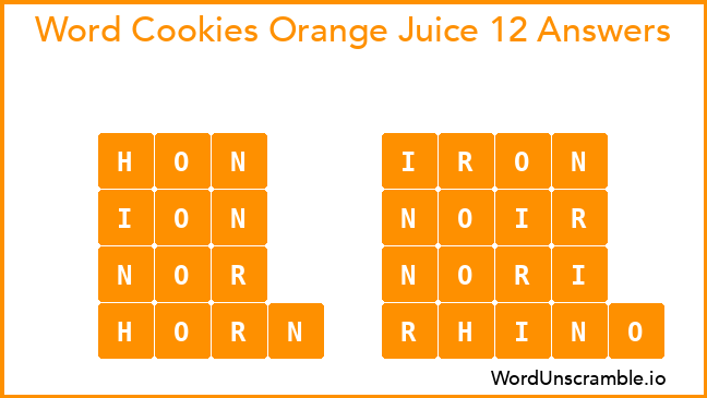 Word Cookies Orange Juice 12 Answers