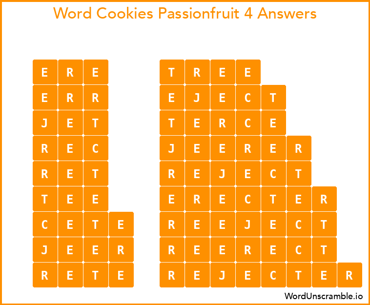 Word Cookies Passionfruit 4 Answers