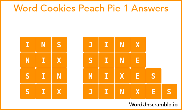 Word Cookies Peach Pie 1 Answers
