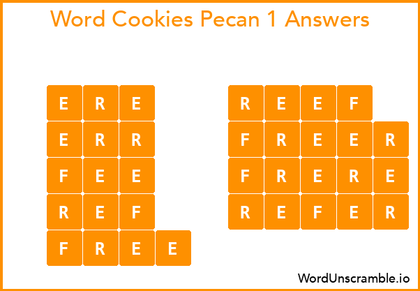 Word Cookies Pecan 1 Answers