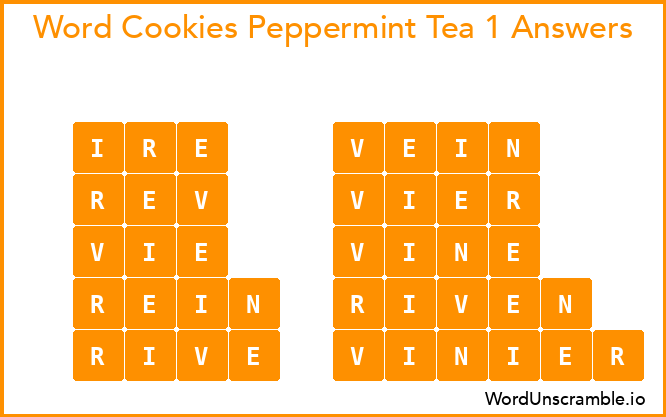 Word Cookies Peppermint Tea 1 Answers