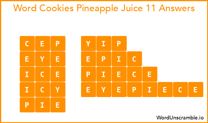 Word Cookies Pineapple Juice 11 Answers