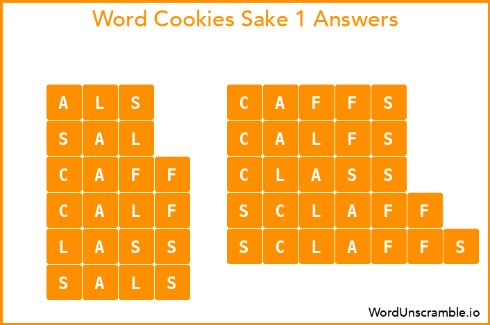 Word Cookies Sake 1 Answers