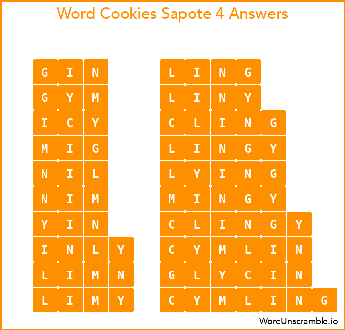 Word Cookies Sapote 4 Answers