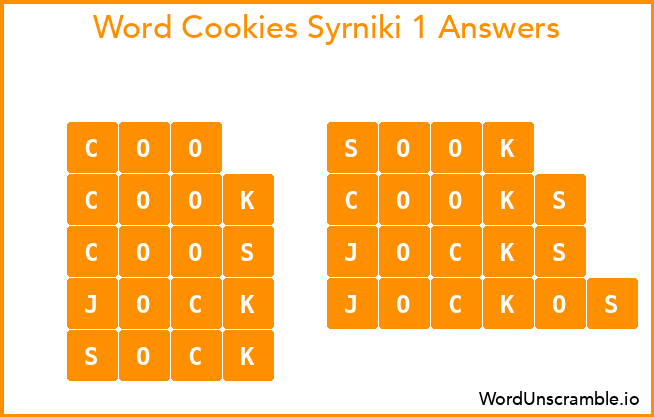 Word Cookies Syrniki 1 Answers