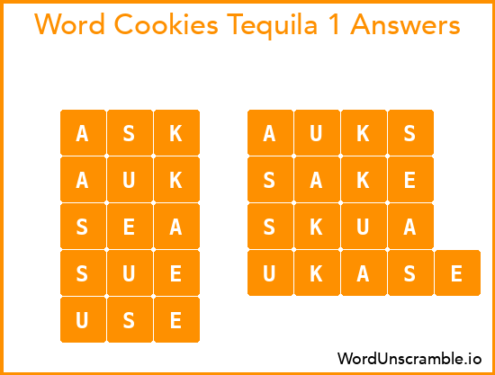 Word Cookies Tequila 1 Answers