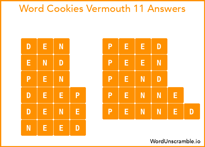 Word Cookies Vermouth 11 Answers