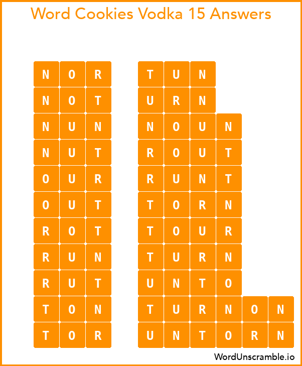 Word Cookies Vodka 15 Answers