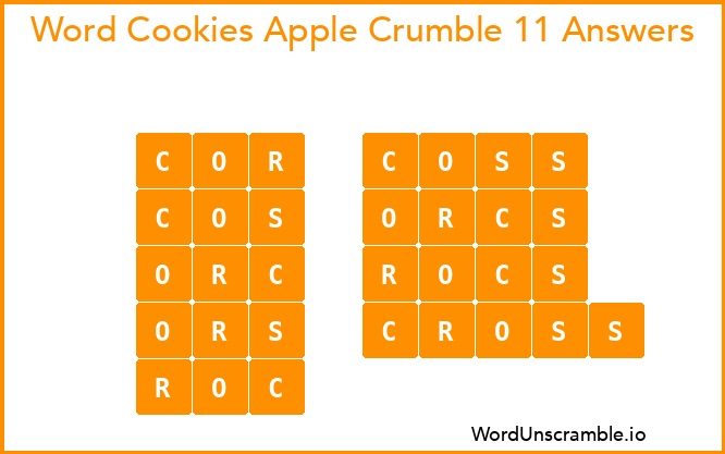 Word Cookies Apple Crumble 11 Answers