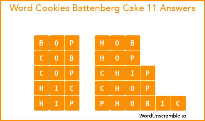 Word Cookies Battenberg Cake 11 Answers