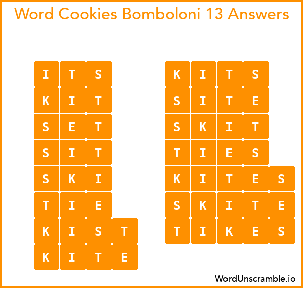 Word Cookies Bomboloni 13 Answers