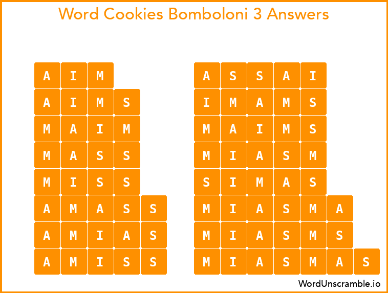 Word Cookies Bomboloni 3 Answers